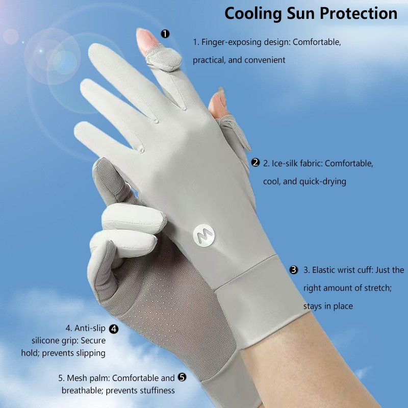 Sunscreen Ice Silk Breathable  - Outdoor Sport Gloves recensione e prezzo