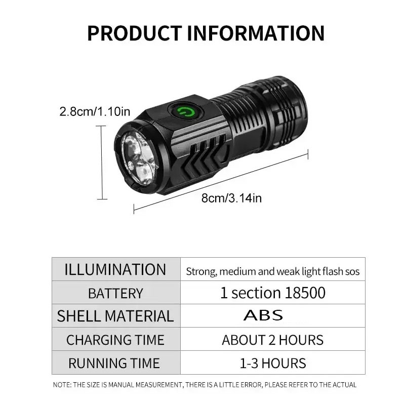 Mini 3LED Flashlight With Pen  - Outdoor Spotlight recensione e prezzo