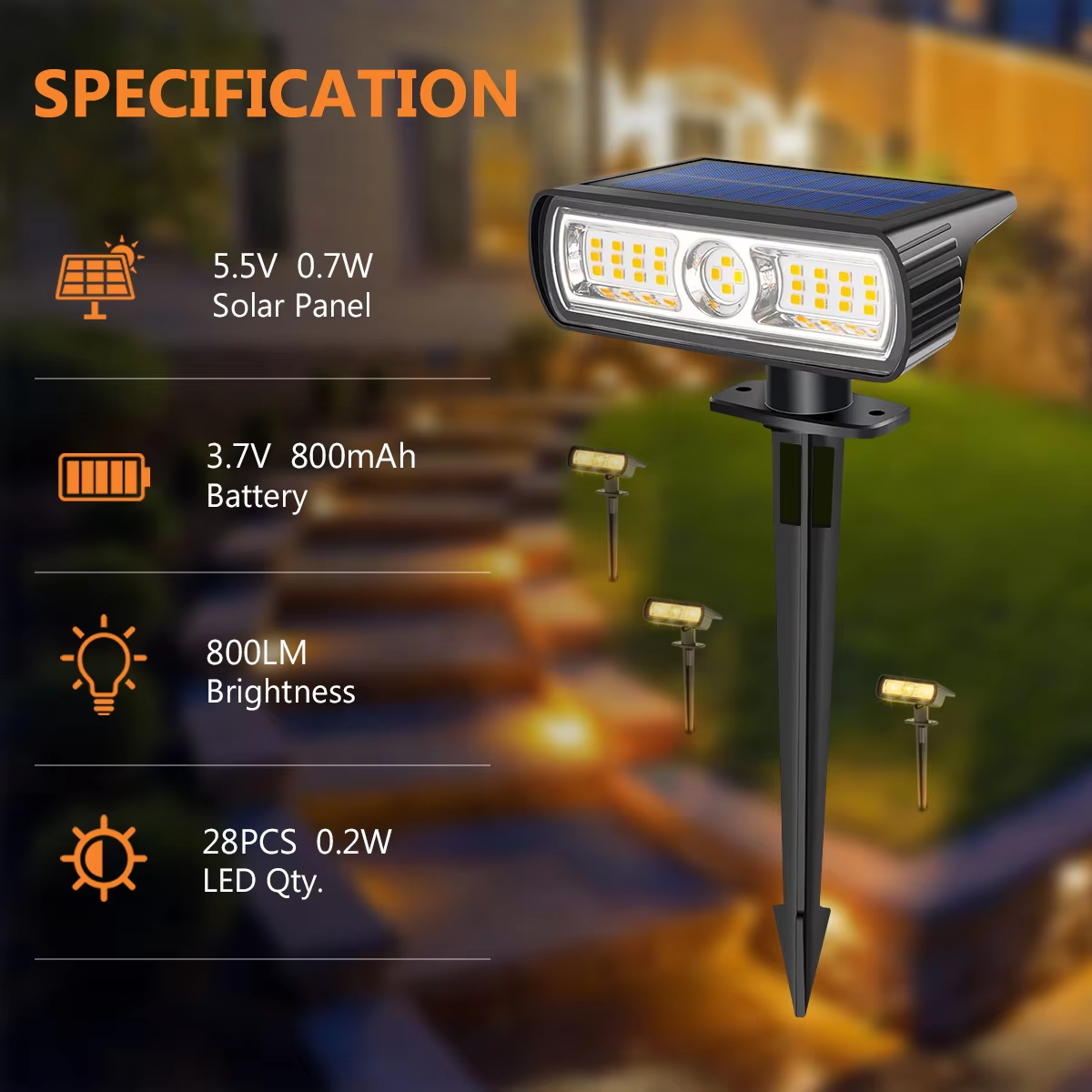 4 Pack Solar Landscape Spot Li - Outdoor Spotlight recensione e prezzo