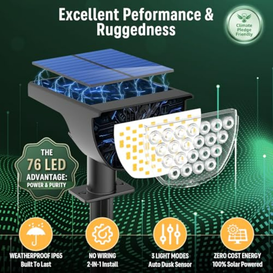 Solar Lights Outdoor Waterproo - Outdoor Spotlight recensione e prezzo